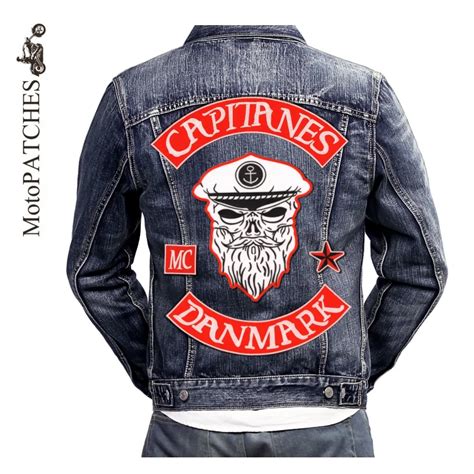 MotoPATCHES CAPTAIN Embroidered Iron On Patches For Clothes Jacket And ...