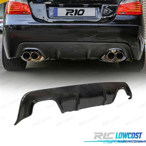 DIFUSOR TRASEIRO PARA BMW E60 E61 LOOK M TECH CARBONO REAL 2