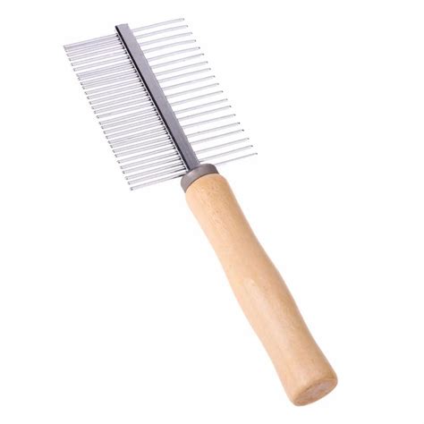 Emily Pets Double Sided Wooden Handle With Stainless Steel Comb At Rs