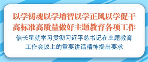 以学铸魂以学增智以学正风以学促干 高标准高质量做好主题教育各项工作 信长星就学习贯彻习近平总书记在主题教育工作会议上的重要讲话精神提出要求我苏网