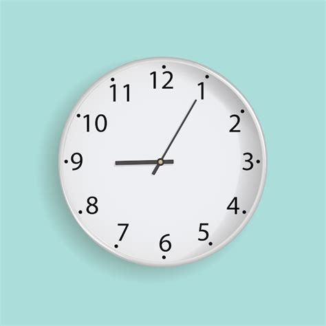 Premium Photo White Round Office Clock Showing Seven Oclock Isolated