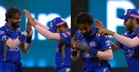 Ipl 2024 Watch Rohit Sharma Acknowledges Hardik Pandya With A Pat On