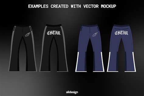 Streetwear Flared Joggers Vector Mockup Streetwear And Fashion Tech