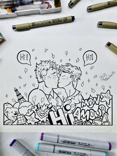 Hearstopper Series Nick And Charlie Kissing Art