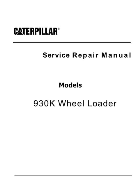 PPT Caterpillar Cat 930K Wheel Loader Prefix FRK Service Repair