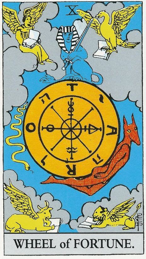 Card The Wheel Of Fortune From The Rider Waite Tarot Deck Rider