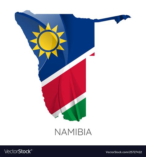 Map namibia with flag Royalty Free Vector Image