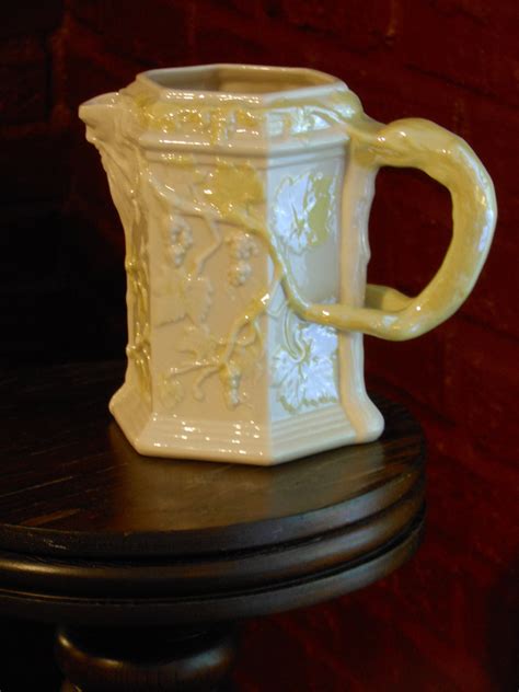 Embossed Vintage Belleek Irish Porcelain Pitcher Vase