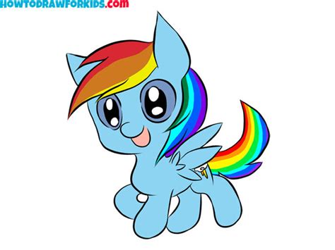 How to Draw Rainbow Dash - Easy Drawing Tutorial For Kids