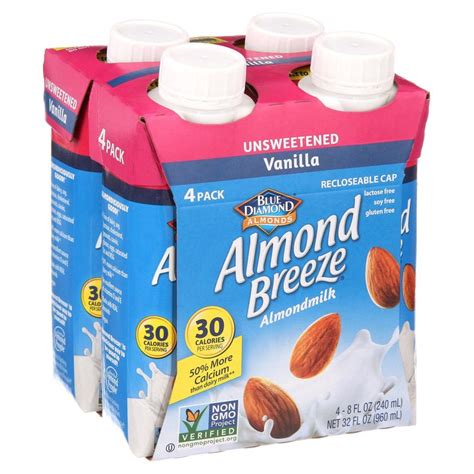 Almond Breeze Almond Milk Unsweetened Vanilla 8 Fl Oz 4 Count