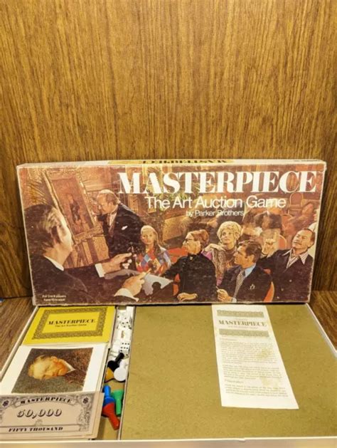 MASTERPIECE BOARD GAME Art Auction Parker Brothers Vintage 1970