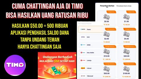 Review Aplikasi Timo Hanya Chattingan Saja Dibayar Saldo Dana Tanpa