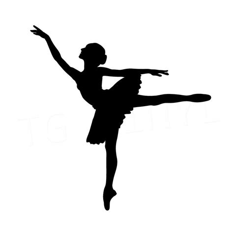 6" BALLERINA SILHOUETTE Vinyl Decal Sticker Car Window Laptop Ballet ...