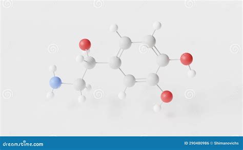 Norepinephrine Molecule 3d Molecular Structure Ball And Stick Model