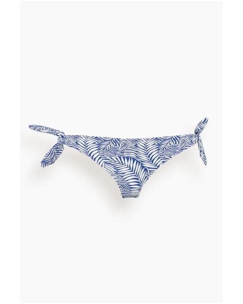 Lemlem Palm Leaf Side Tie Bikini Bottom In Blue Lyst Canada