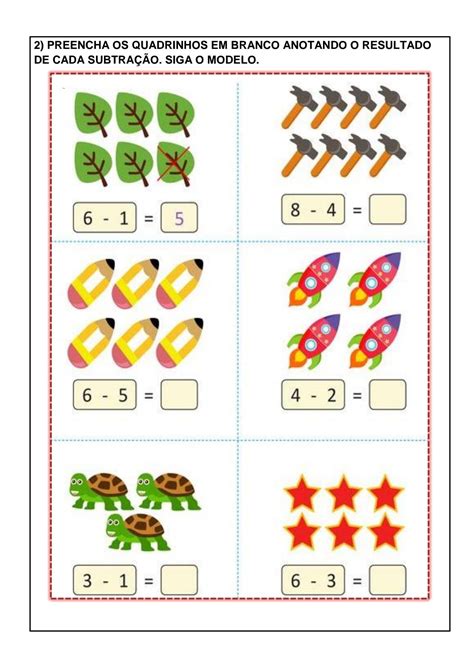 Atividade De Subtração 1º Ano EDUKITA