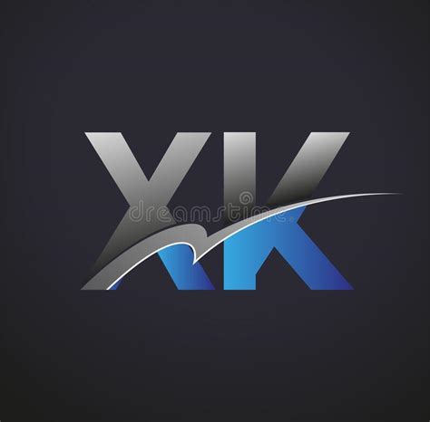 Initial Letter Xk Logotype Company Name Colored Blue And Grey Swoosh