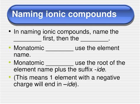 Naming Ionic Compounds Ppt Download