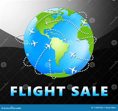 Flight Sale Representing Low Cost Flights 3d Illustration Stock
