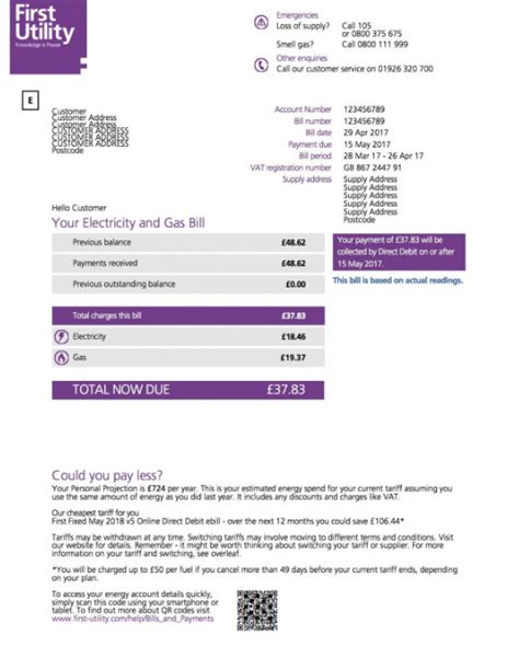First Utility Energy Bill