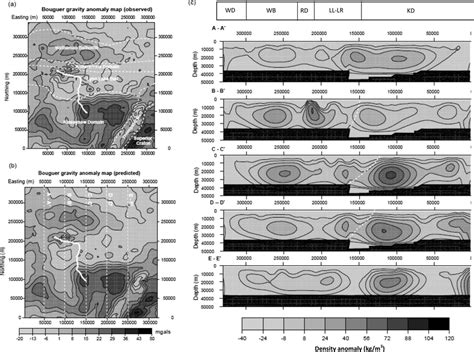 A Observed Bouguer Anomaly Map In The Region Surrounding Line S A