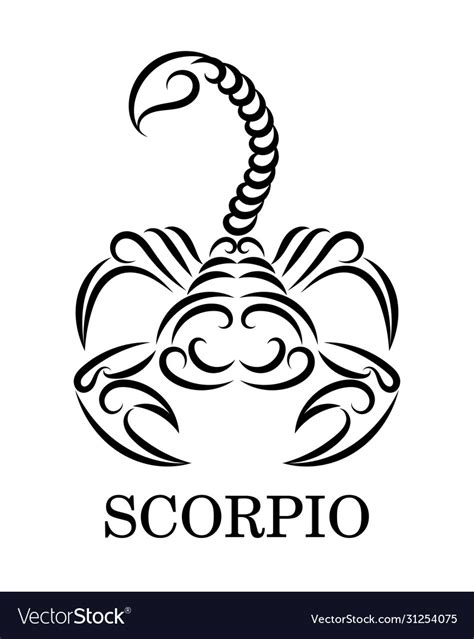 Scorpio Zodiac Line Art Eps Royalty Free Vector Image