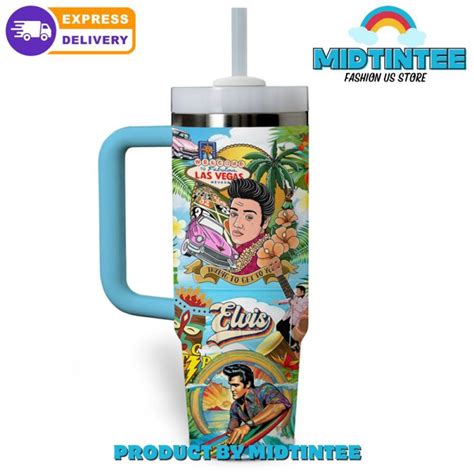 Elvis Presley Aloha Summer 40 Oz Stanley Tumbler Midtintee