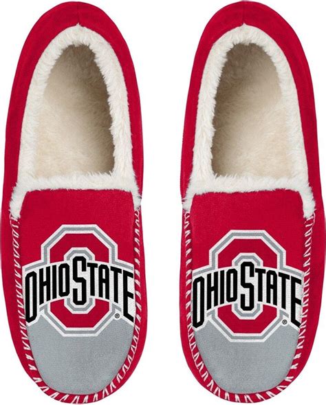 Men S Foco Ohio State Buckeyes Colorblock Moccasin Slippers Shopstyle