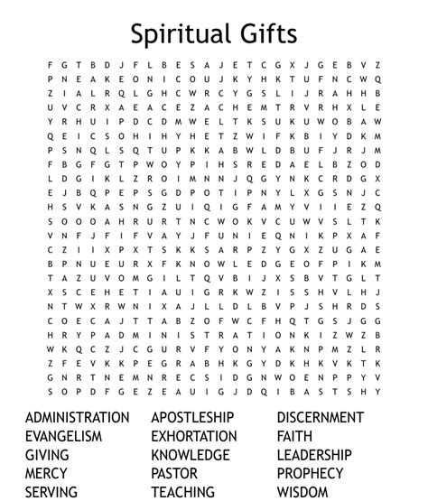 Spiritual Gifts Word Search Wordmint