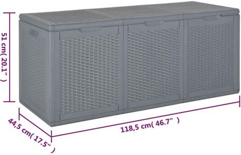 Vidaxl Skrzynia Ogrodowa Szara Rattan Pp 270L 364061 Ceny I Opinie