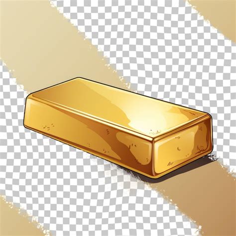 Premium Psd Rectangle Gold Bar On Transparent Background A Sleek