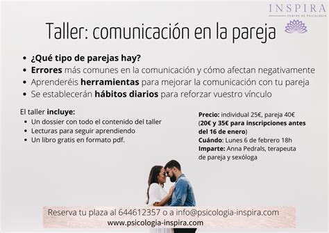 Taller Comunicaci N En La Pareja Psicolog A Inspira