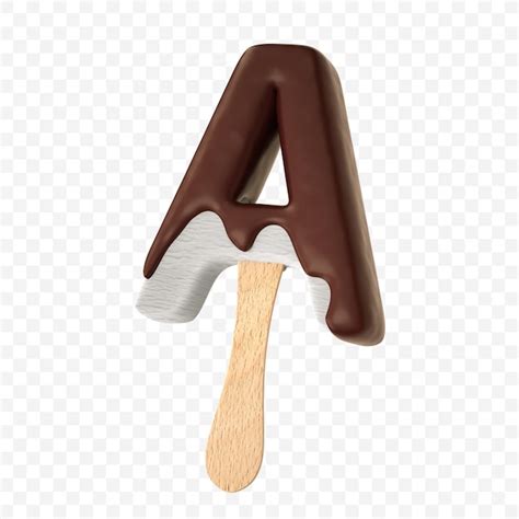 Glace La Vanille Fondue Avec Lettre De L Alphabet Au Chocolat Au Lait