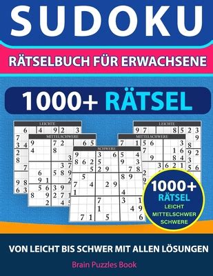 Sudoku Rätselbuch für Erwachsene 1000 Rätsel Leicht Mittelschwer