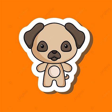 Colorful Pug Mascot For Kids Cards And Clothing Vector, Greeting, Happy ...