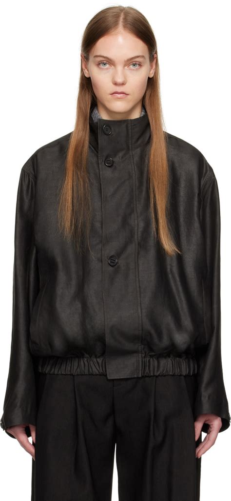 Umber Postpast Black Mud Dyed Bomber Jacket