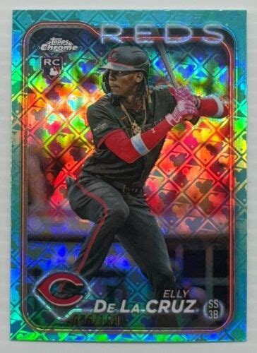 2024 Topps Chrome Logofractor Elly De La Cruz Aqua Refractor Rookie RC