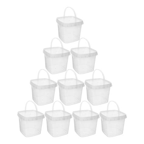 Toyandona 10Pcs Square Ice Cream Storage Container Transparent PP Leak