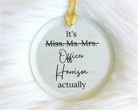 Miss Ms Mrs Police Officer Glass Ornament Personalized - Etsy