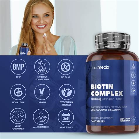 Biotin Complex Tablets Vegan Supplement For Hair Skin And Nails Shytobuy