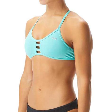 TYR Top Bikini Solid Pacific Tieback Azul Swiminn