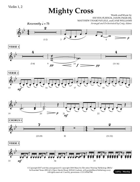 Mighty Cross Choral Anthem Satb Violin Sheet Music Pdf Lifeway