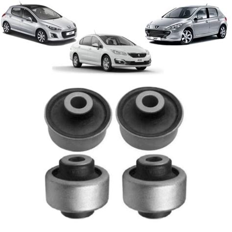 Kit 4 Buchas Bandeja Balança Dianteira Peugeot 307 308 408 Solupe