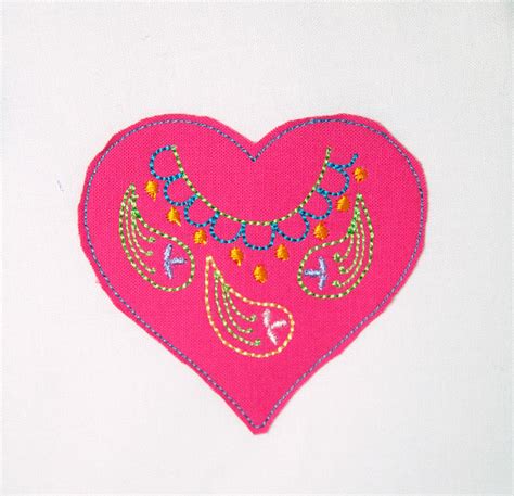 Embroidered Heart Pin And Free Embroidery Design Weallsew