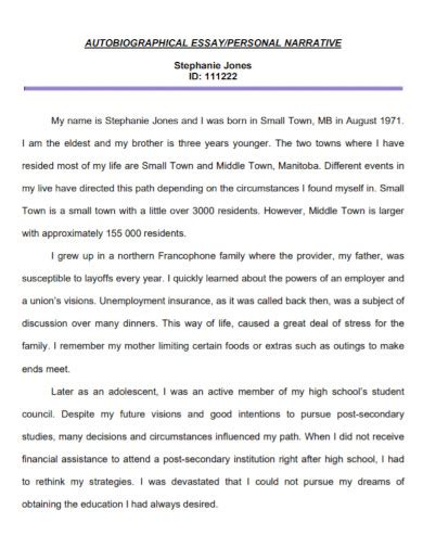 Biography Narrative Essay 10 Examples Format How To Write Pdf