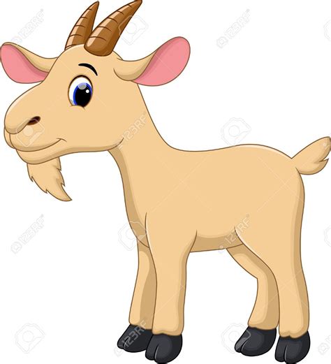 Cute Goat Cartoon Stock Vector 34715774 Goat Cartoon Cute Goats