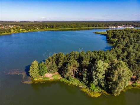 Lake In Tuchola Forests Poland Aerial View Stock Image Image Of