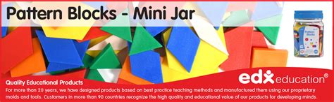 Amazon Edxeducation 22026 Pattern Blocks Mini Jar Plastic