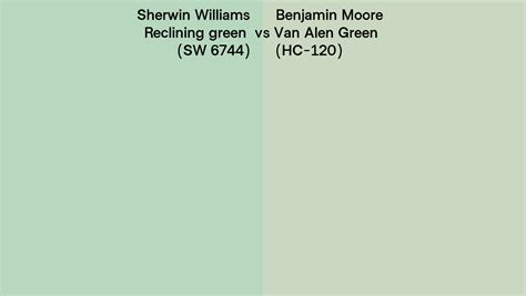 Sherwin Williams Reclining Green Sw Vs Benjamin Moore Van Alen