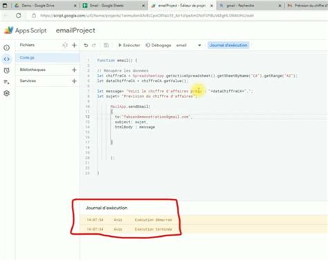 Envoyer Un Email Avec Google Sheets Video Script